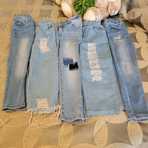 Lot Of 5 Toddler Girls Jeans Size 4T HUDSON/EAUTEES/dip - Picture 1 of 7