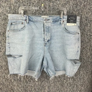 Abercrombie Fitch 7” Dad Short Size 35/20 High Rise Curvy Love Cut Offs NWT - Picture 1 of 6