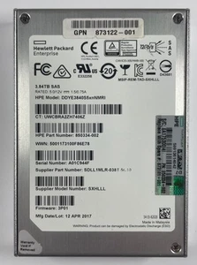 SanDisk / HPE SAS SSD 3.84TB (~4TB) 99% Health 12gb/s DDYE3840S5xnMRI SXHLLL - Afbeelding 1 van 3