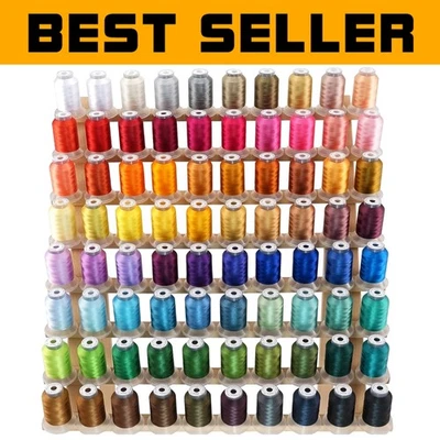 500M Poly Thread Kit: 80 Beautiful Colors Compatible with Janome & RA Threads - Image 1 of 4