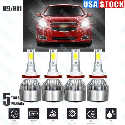 For Chevy Malibu LT LS Sedan 4-Door 2004-2012 COB Led Headlight Hi Low Bulbs - Image 1 of 4