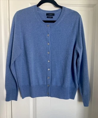 Cardigã M&S autógrafo 100% cashmere azul flor de milho tamanho Reino Unido 16, EUA 12 - Imagem 1 de 4