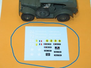 DINKY TOYS, planche de stickers décalcs pour command-car ou autre militaire - Picture 1 of 3