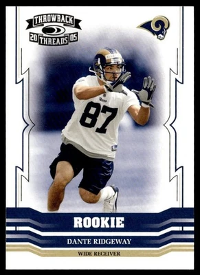 2005 Donruss Throwback Threads Dante Ridgeway Rookie 186/999 St. Louis Rams #186 - Image 1 of 2
