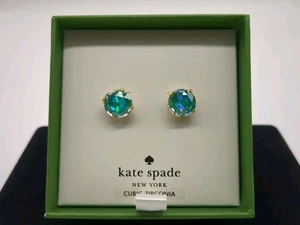 Brand New KATE SPADE - Bright Ideas Emerald Simulated Stud Earrings - Picture 1 of 10