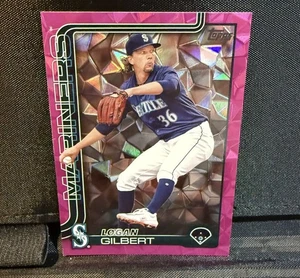 Logan Gilbert - 2025 Topps Series 1 Pink Diamante Foil -  #66 Seattle Mariners - Picture 1 of 2