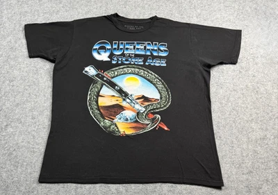 Queens of the Stoneage Black Baggy Large Concert Tour Shirt Snake Knife Rock - Image 1 of 4