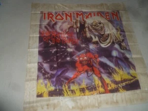 VINTAGE 1982 METAL CONCERT IRON MAIDEN BAND THE NUMBER OF THE BEAST BANNER RARE - Picture 1 of 9