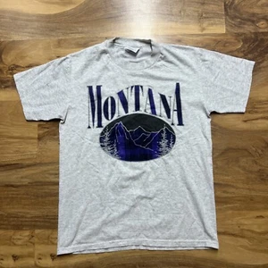 1993 Vintage Hanes Small Montana MT Gray Single Stitched Made In USA Tee - Picture 1 of 6