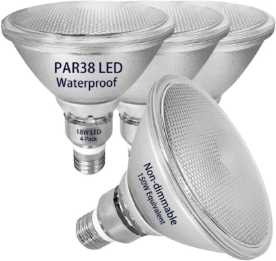 Glass Reflector PAR38 LED Bulbs,Warm White Light,18W,Indoor/Outdoor Flood Light, - Image 1 of 4