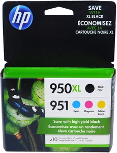 HP 950XL czarny / 951 błękitny, purpurowy żółty 4-pak combo - Zdjęcie 1 z 1