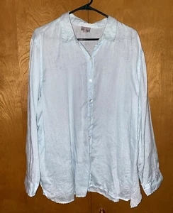 J. Jill Blouse Shirt Size XL Soft Pastel, Green, Long Sleeve - Picture 1 of 6