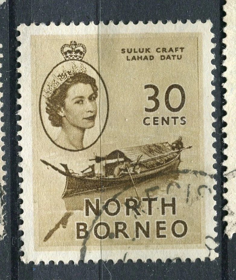 NORTH BORNEO; 1954 early QEII Pictorial issue fine used 30c. value - Image 1 of 1