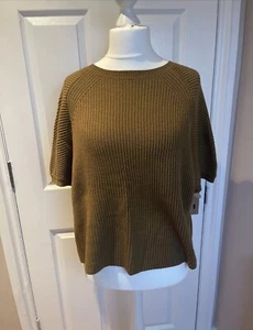 Max Mara Camel Knit Jumper Top Relaxed Fit. Size L. Open Layered Back. - Picture 1 of 5