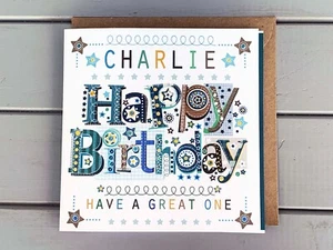 Birthday boy card personalised birthday card. Special birthday card - Picture 1 of 11