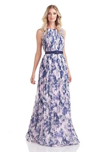 Kay Unger New York Womens Luisa Floral Long Summer Maxi Dress Gown Sz 2 - Picture 1 of 9