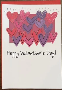 Happy Valentine's Day Card Love You Hearts Recycled Paper Greetings - Picture 1 of 3