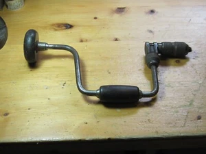 WORKS FINE USA VTG MILLERS FALLS 410 RATCHETING HAND DRILL AUGER BIT BRACE TOOL - Picture 1 of 12