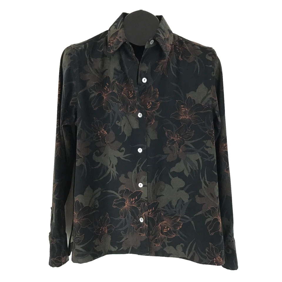 Top floral con botones La Cabana para mujer manga larga mediana elástico carrera informal Foto 1 de 4