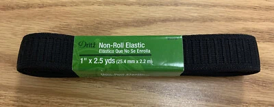 Dritz 1” elástico antienrollable 9507B color negro nuevo en paquete Foto 1 de 2