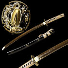 30'' Dragon Loong Sword Wakizashi 1095 Carbon Steel Gold Blade Full Tang Sharp