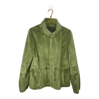 Chaqueta polar ultra suave Kristen Blake - verde oliva - cremallera completa - bolsillos - L/G Foto 1 de 2