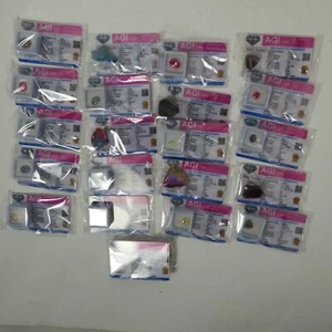 LOTE DE 21 PIEDRAS PRECIOSAS AGI LABS. - Imagen 1 de 15
