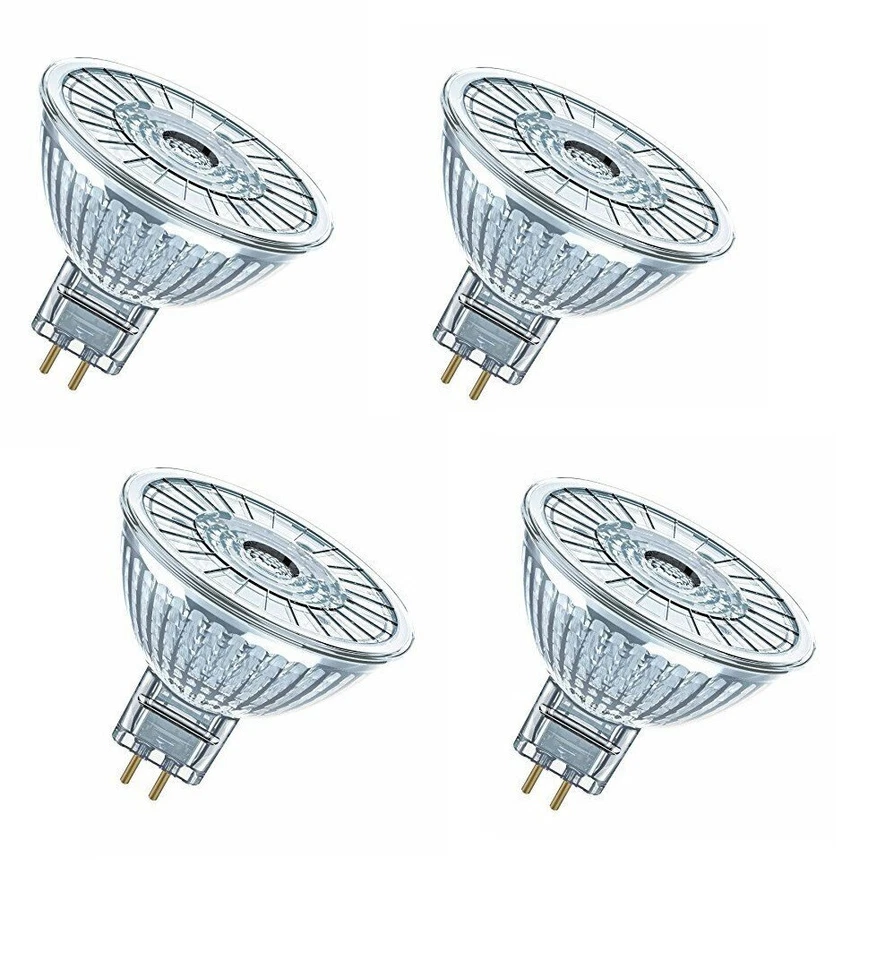 4x Osram LED SuperStar MR16 Spot silber Gu5.3 12V 3,4W=20W EEK: F (SpektA-G) - Bild 1 von 3