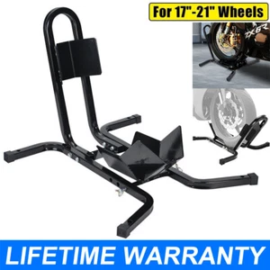 Motorcycle Motorbike Front Wheel Chock 17"-21" Paddock Wheel Stand Heavy Duty - Picture 1 of 14