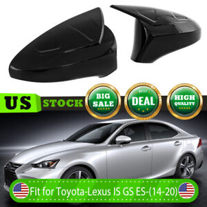 2014-2020 Gloss Black Mirror Cover Cap Replacement For Lexus IS200 IS300 IS350