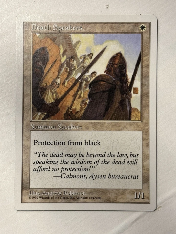 MTG Magic The Gathering Card Death Speakers Summon Speakers White 1997 - Image 1 of 1