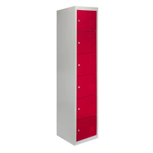 Locker Metal Steel Storage Lockers Gym 6 Door Changing Room School Lockable Red - Picture 1 of 12