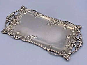XIX Century Art Nouveau Tray Silver Plated Alpaca Signed "Meneses" - Picture 1 of 6