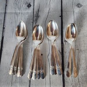 Simeon L & George H Rogers Company Oneida Ltd Silver Rose Teaspoons 14pc - Picture 1 of 5