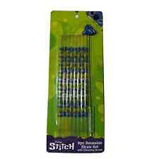 Disney Stitch 9 Piece Reusable Straw Set with Cleaning Brush New