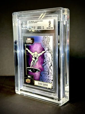 2021 Upper Deck Marvel Legends Series Wave 4 SILVER SURFER #60 BGS 9 Mint POP 1 - Image 1 of 3