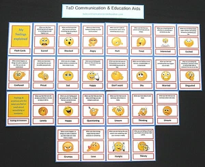 MY FEELINGS EXPLAINED CARDS  ADHD Autism SEN PECS Visual Aid Dementia Alzheimer - Picture 1 of 16