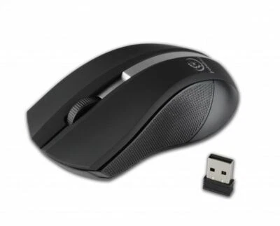 Funkmaus optische drahtlose Maus schwarz wireless kabellos Laptop USB ohne Kabel - Bild 1 von 3