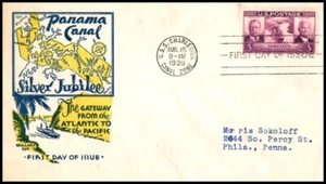 1939 Panama Canal 25th anniv. Sc 856-25 Coulthard Washington Stamp Exchange - Picture 1 of 1