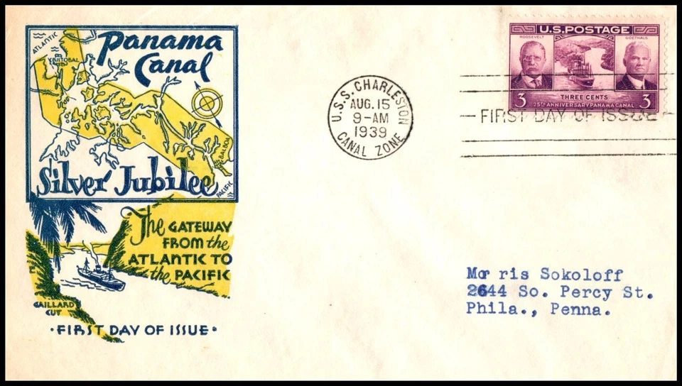 1939 Panama Canal 25th anniv. Sc 856-25 Coulthard Washington Stamp Exchange - Image 1 of 1