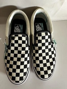 NIB VANS Slip On Pro Black White Classic Checkered Canvas Shoes Men 6.5 Women 8 - Picture 1 of 10