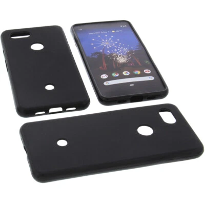 Custodia per Google Pixel 3A Borsa Protettiva Cellulare TPU Gomma Nera - Immagine 1 di 4