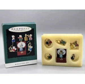 1995 Hallmark Tiny Treasures Set of 6 Miniature Keepsake Ornaments Handcrafted - Picture 1 of 7
