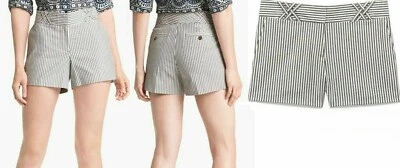 $175 Pantalones Cortos Tory Burch Sarah Jane Tory Azul Marino Dover Rayas 10 Foto 1 de 4