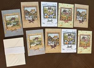 9er Set verschiedene Grußkarten Olympia Verkauf rustikal Bauernhaus Natur Geburtstag - Bild 1 von 2