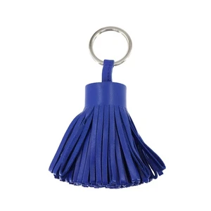 HERMES Carmen Bag Charm Key Ring Agneau Milo Blue Electrique 90303143 - Picture 1 of 6