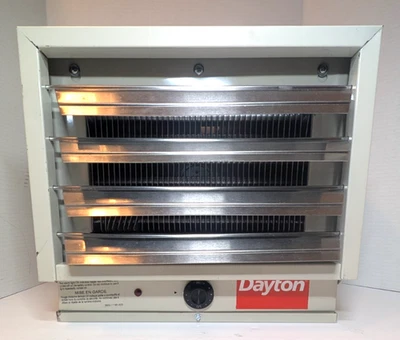 CALENTADOR ELÉCTRICO UTILITARIO DAYTON 3UG74E 208AC 5KW 24A CALENTADOR DE PARED DE TECHO 1 FASE Foto 1 de 4