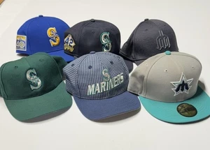 Lot x6 Seattle Mariners Hat Cap Some Vintage Logo 7 Sports Specialties New Era - Picture 1 of 24