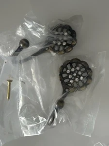 Dunelm Antique bronze Diamante 7cm Sparkle lattice Curtain tieback hooks - Picture 1 of 6