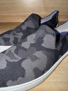 Rothys Damen 9,5 Original Slipper Sneaker Schwarz Grau Camouflage Strick Schuhe Waschbar - Bild 1 von 5